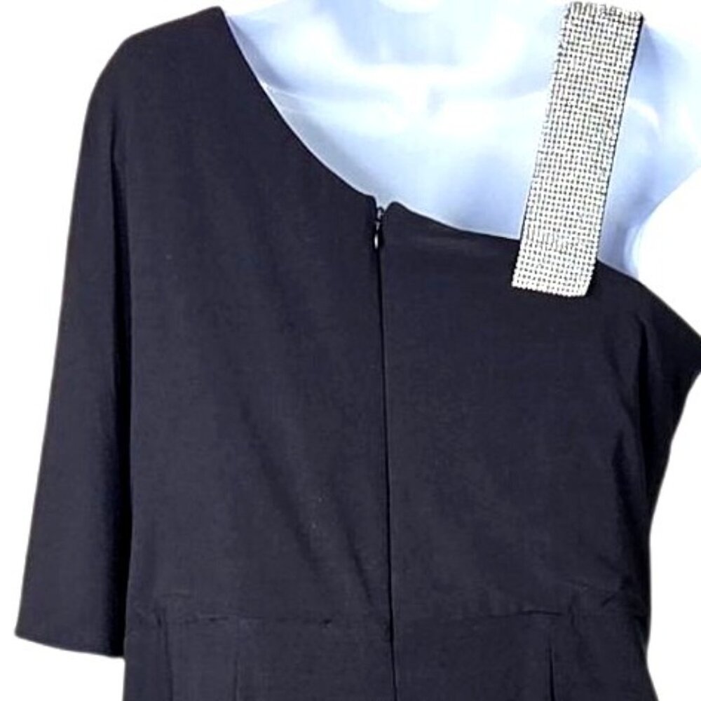 R&M Richards Asymmetrical Caplet Womens Jumpsuit with Rhinestone Strap Size 14 - Picture 4 of 8